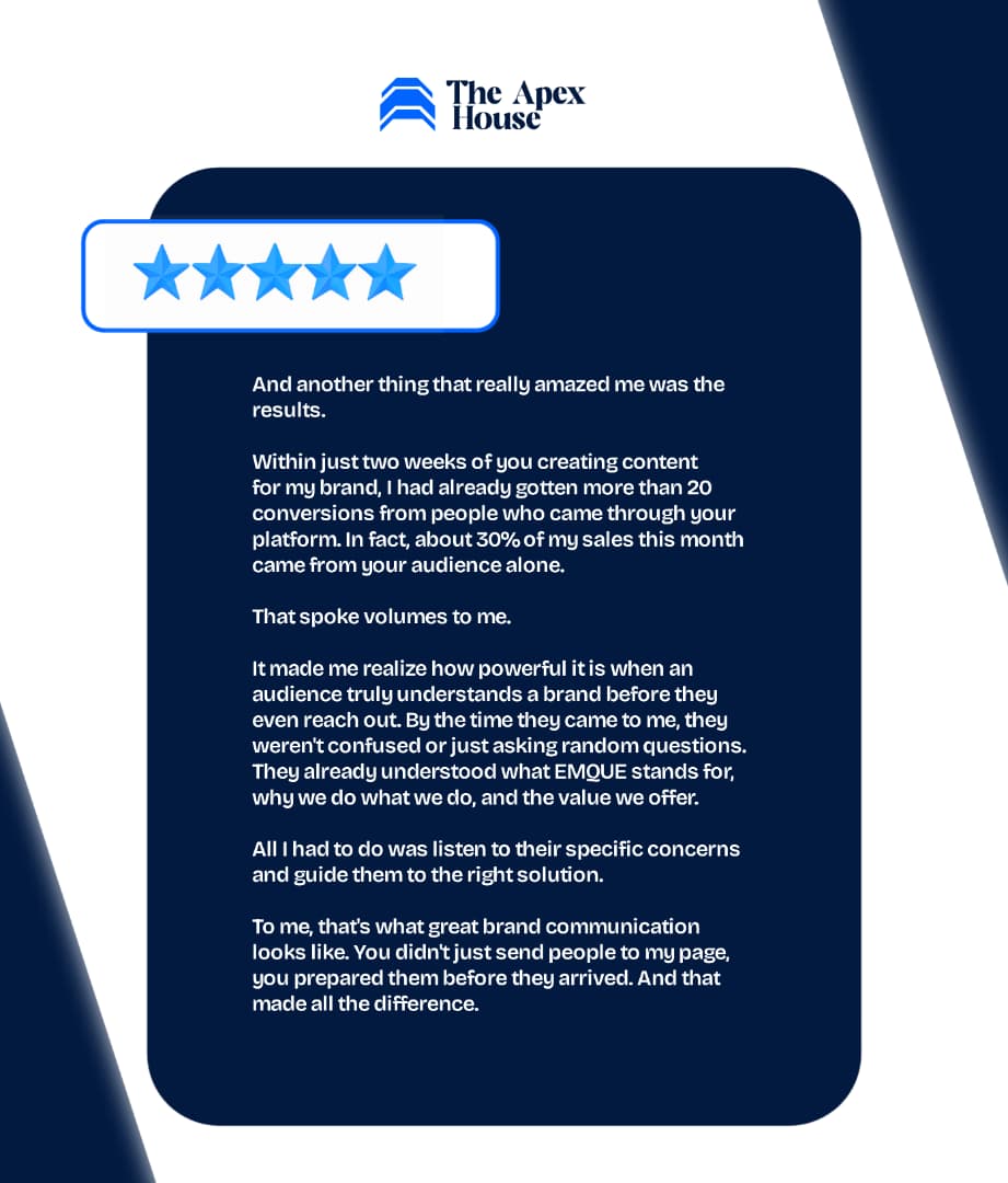 EMQUE client testimonial praising the quality and education of the audience, part 3 of 4